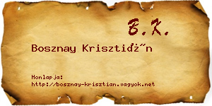 Bosznay Krisztián névjegykártya