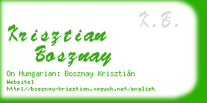 krisztian bosznay business card